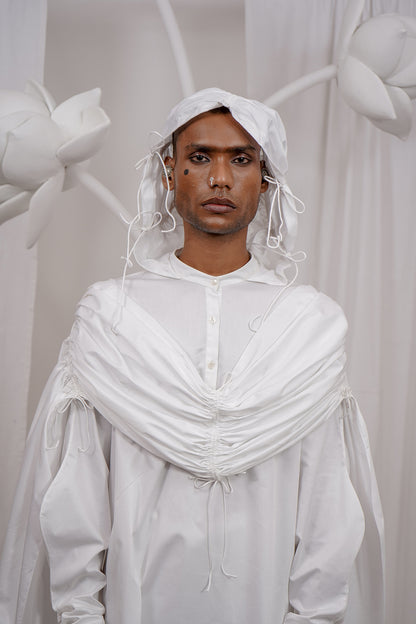 Gathered hoodie kurta set