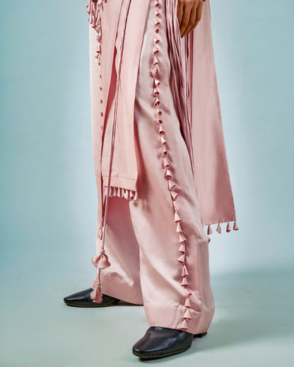 Ornament patchwork kurta + Tassels trouser set