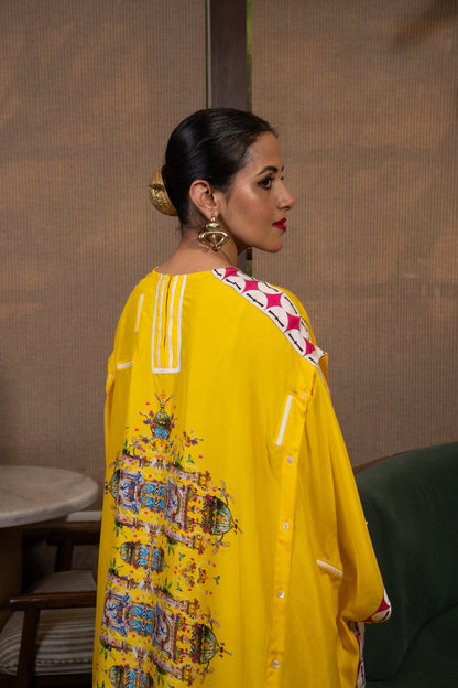 Deconstructed buttons kaftan set