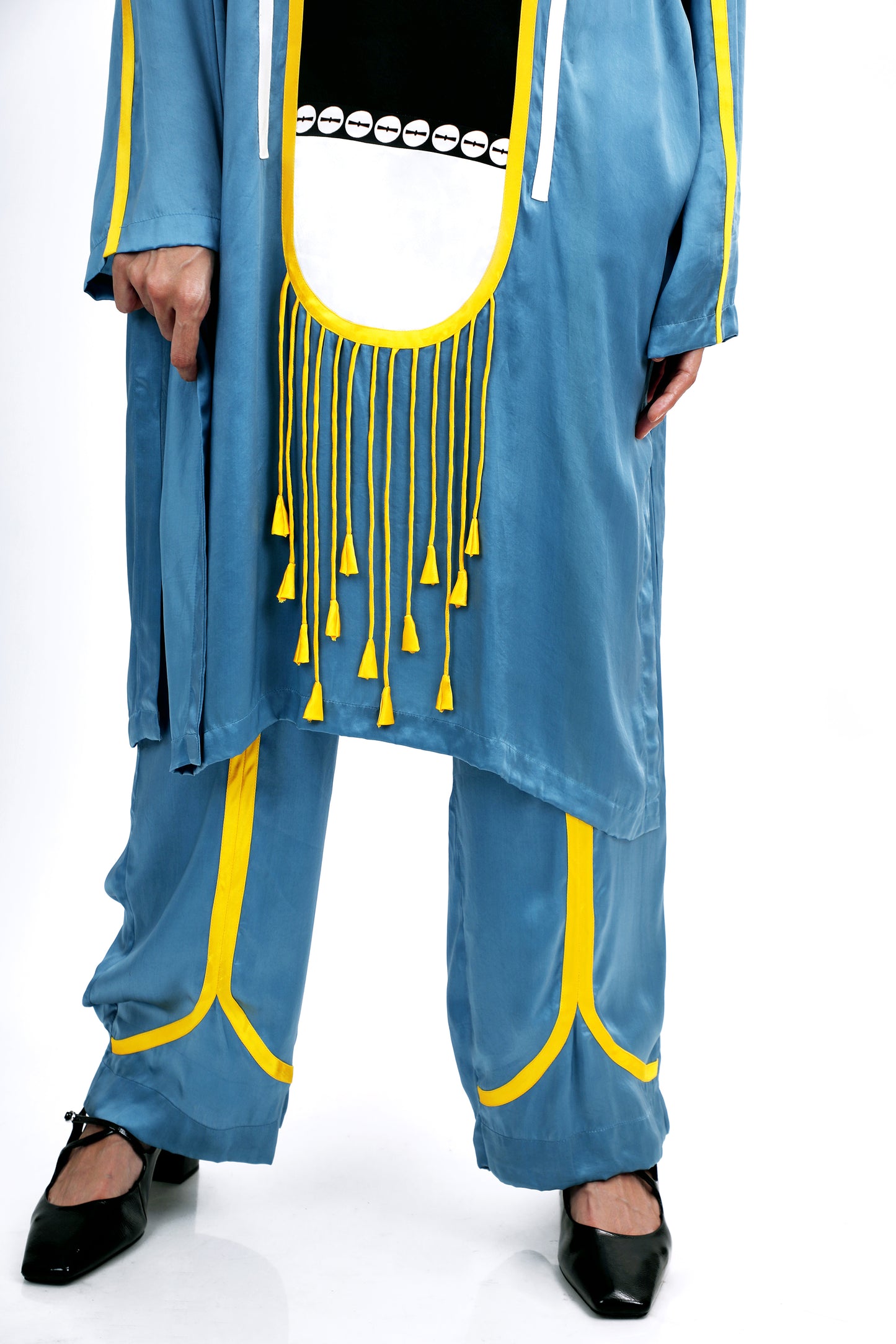 Geometric tassels kurta set