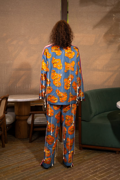 Amoeba fringed jacket set