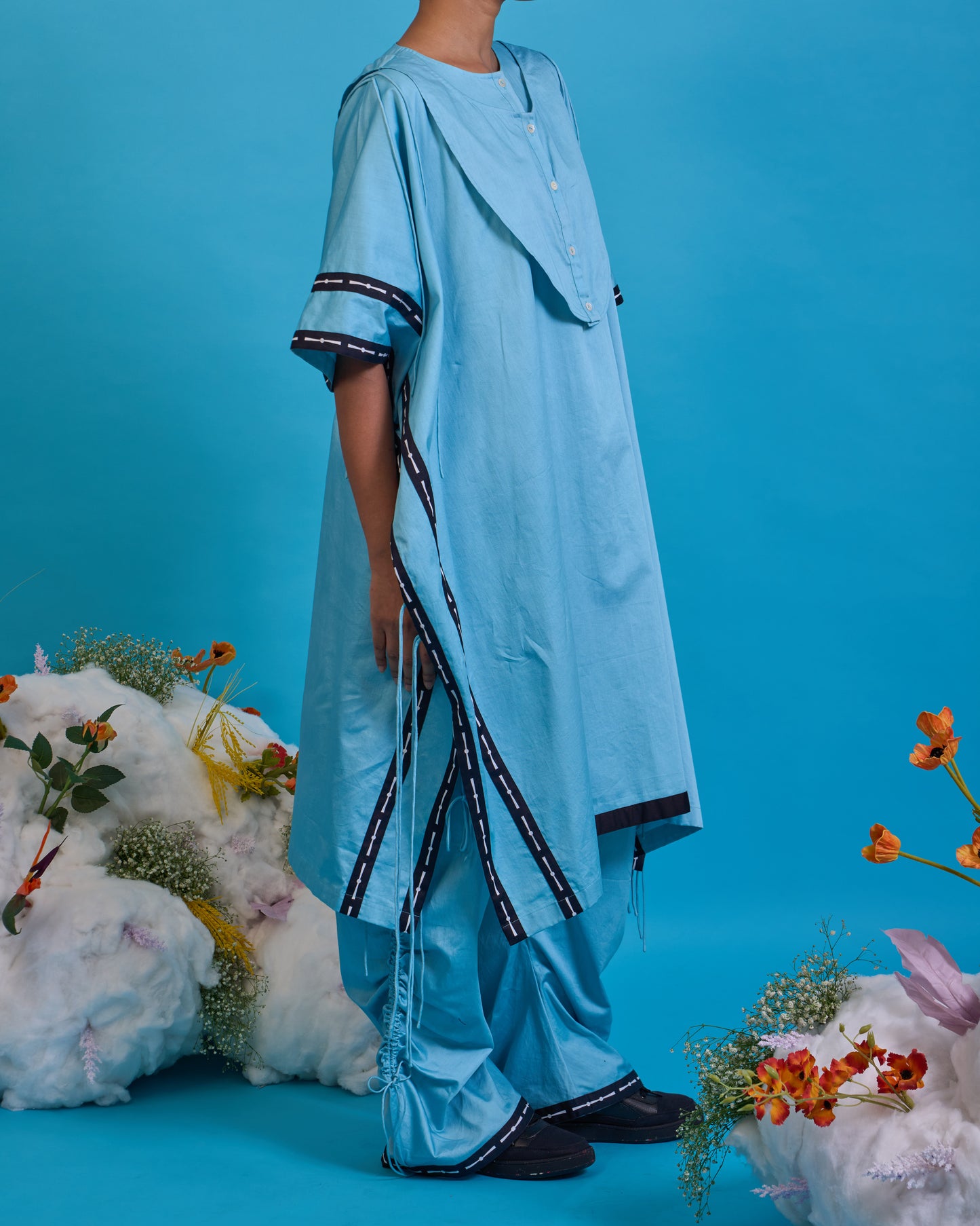 Kurta yoke kaftan set