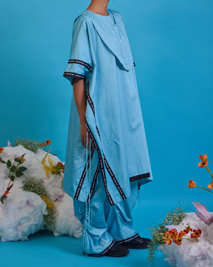 Kurta yoke kaftan set