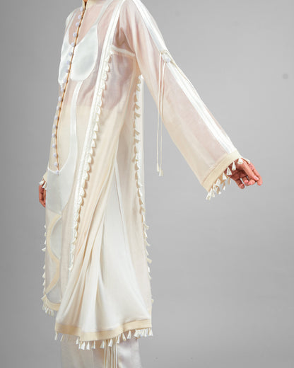 Sculptural tassels jacket + Cords trouser set