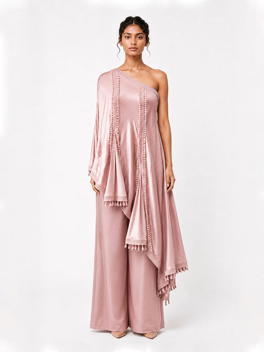 Godets one shoulder + Broad trouser set