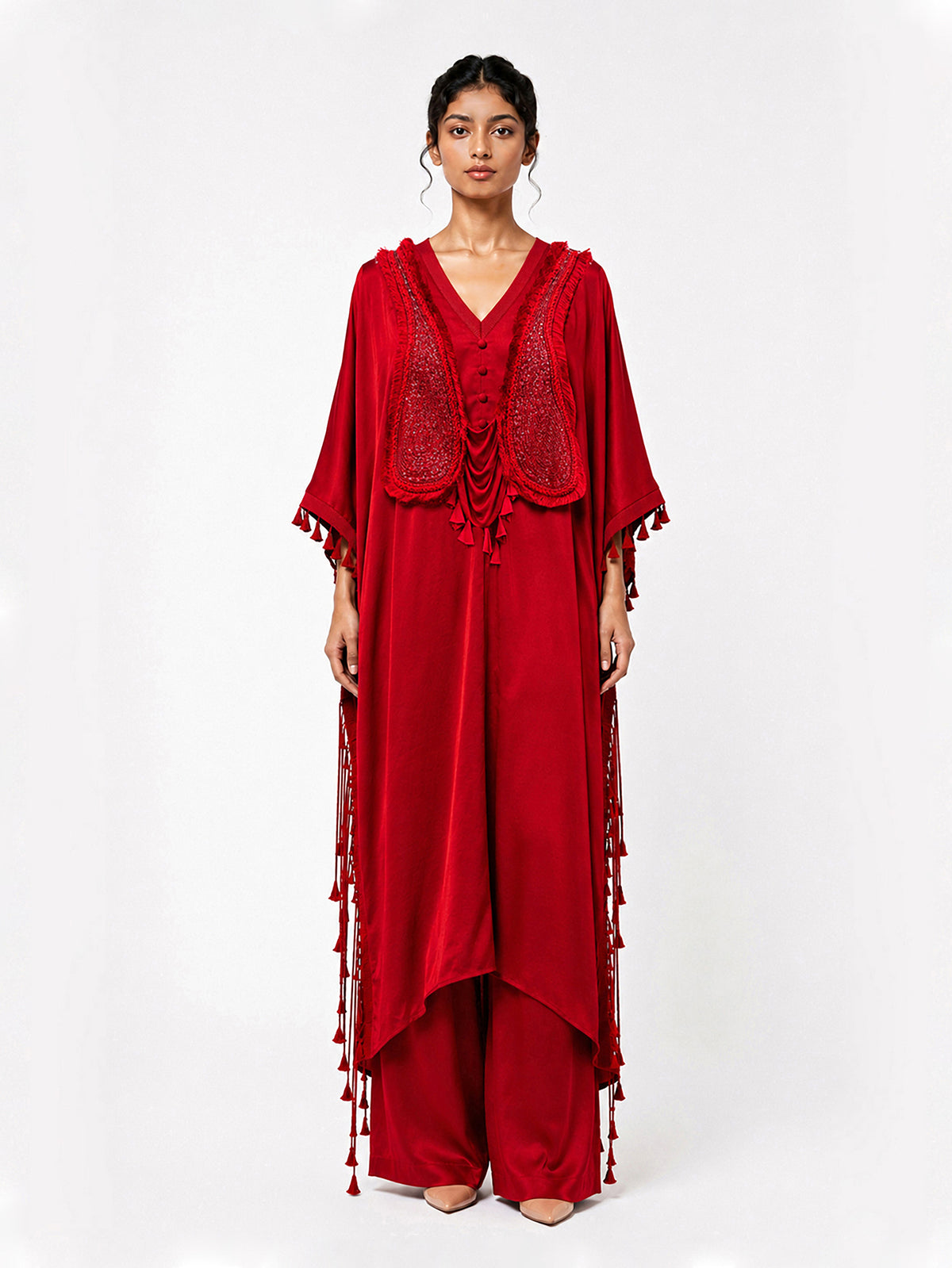 Paisley drape cape + Trouser set