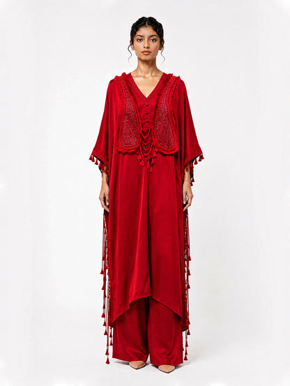 Paisley drape cape + Trouser set