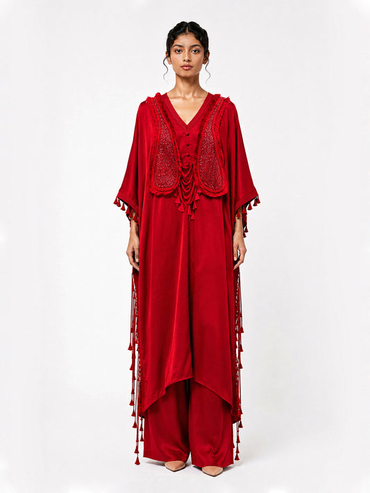 Paisley drape cape + Trouser set