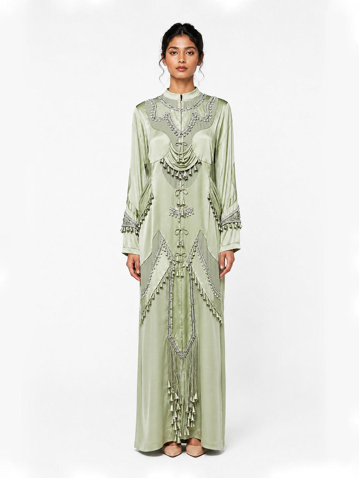 Sculptural patchwork dress